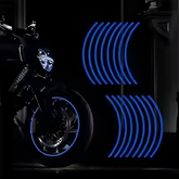 Universal Reflective Wheel Stickers Set | Rim Stripe Decal Tape – Reflective Rim Tape | Wheel Stripe Decal Trim For Motorcycle Wheels - Black
