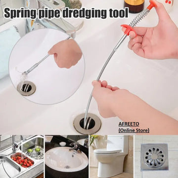 🛠️💧 Stainless Steel Sink Drain Cleaner ✨ 60cm Flexible Spring Cleaning Stick 🌀 | Easily Removes Hair & Blockages 🚰🔥