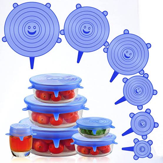 🍲✨ 6PCS Silicone Spill Stopper Lid Set 🧼 Universal Suction Covers for Bowls & Pans 🍳 | Prevents Overflow & Keeps Kitchen Clean 💧🔥