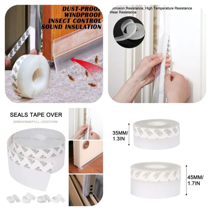 🚪✨ 5M Door Seal Tape Strong Adhesive Weatherproof Strip 💨 | Dustproof, Soundproof & Easy Installation 🏠