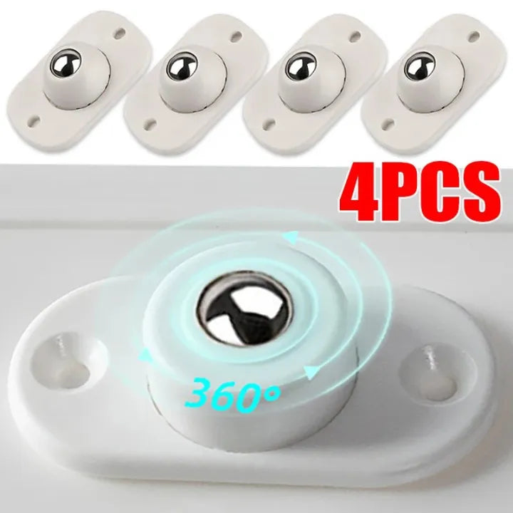 🛞✨ Furniture Moving Wheels – 4PCS 🔧 360° Rotating Mini Swivel Wheels 💪 | Easy Moving for Bins, Storage Boxes & Furniture 🏠🔥