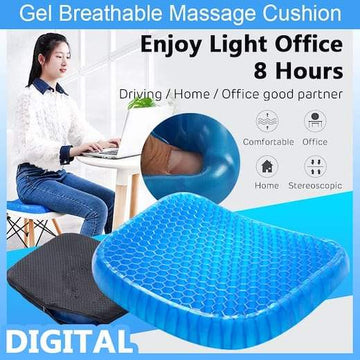 🪑✨ Non-Slip Gel Seat Cushion 🖤 Soft Honeycomb Support Pad 💺 | Breathable Comfort for Car & Office Chairs 🚗🏢