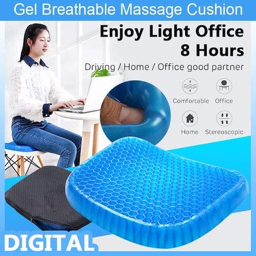 🪑✨ Non-Slip Gel Seat Cushion 🖤 Soft Honeycomb Support Pad 💺 | Breathable Comfort for Car & Office Chairs 🚗🏢