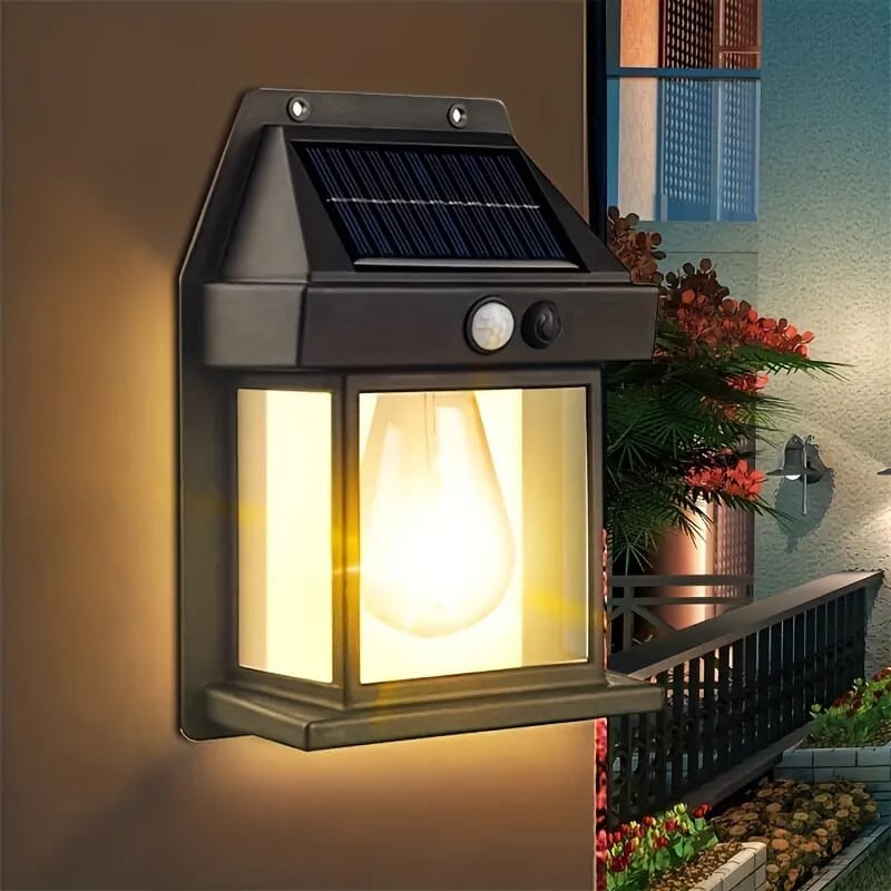 ☀️💡 Solar Wall Light with Motion Sensor 🚶‍♂️ Tungsten Bulb Outdoor Lamp ✨ | Weatherproof 🌧️, Energy Saving 🔋 & Easy Installation 🔧
