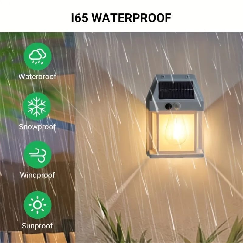 ☀️💡 Solar Wall Light with Motion Sensor 🚶‍♂️ Tungsten Bulb Outdoor Lamp ✨ | Weatherproof 🌧️, Energy Saving 🔋 & Easy Installation 🔧