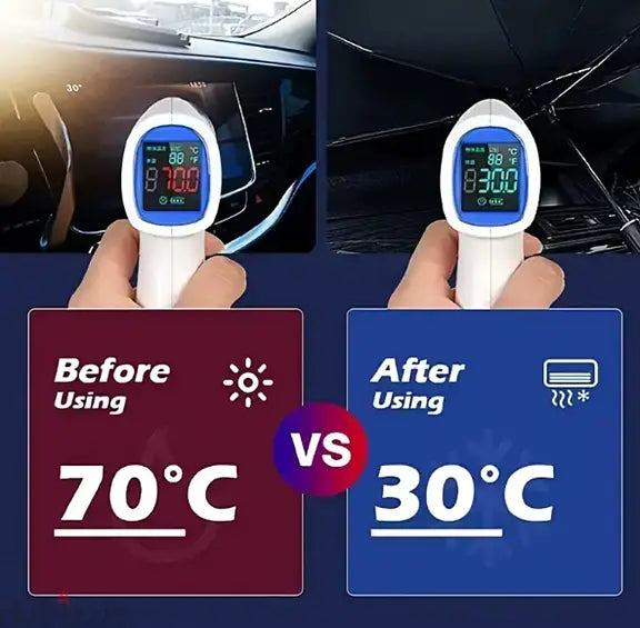 🌞🚘 Car Windshield Sun Shade Umbrella ☂️ Premium Foldable Heat & UV Protection Cover ❄️ | Protects Dashboard & Keeps Interior Cool ✨