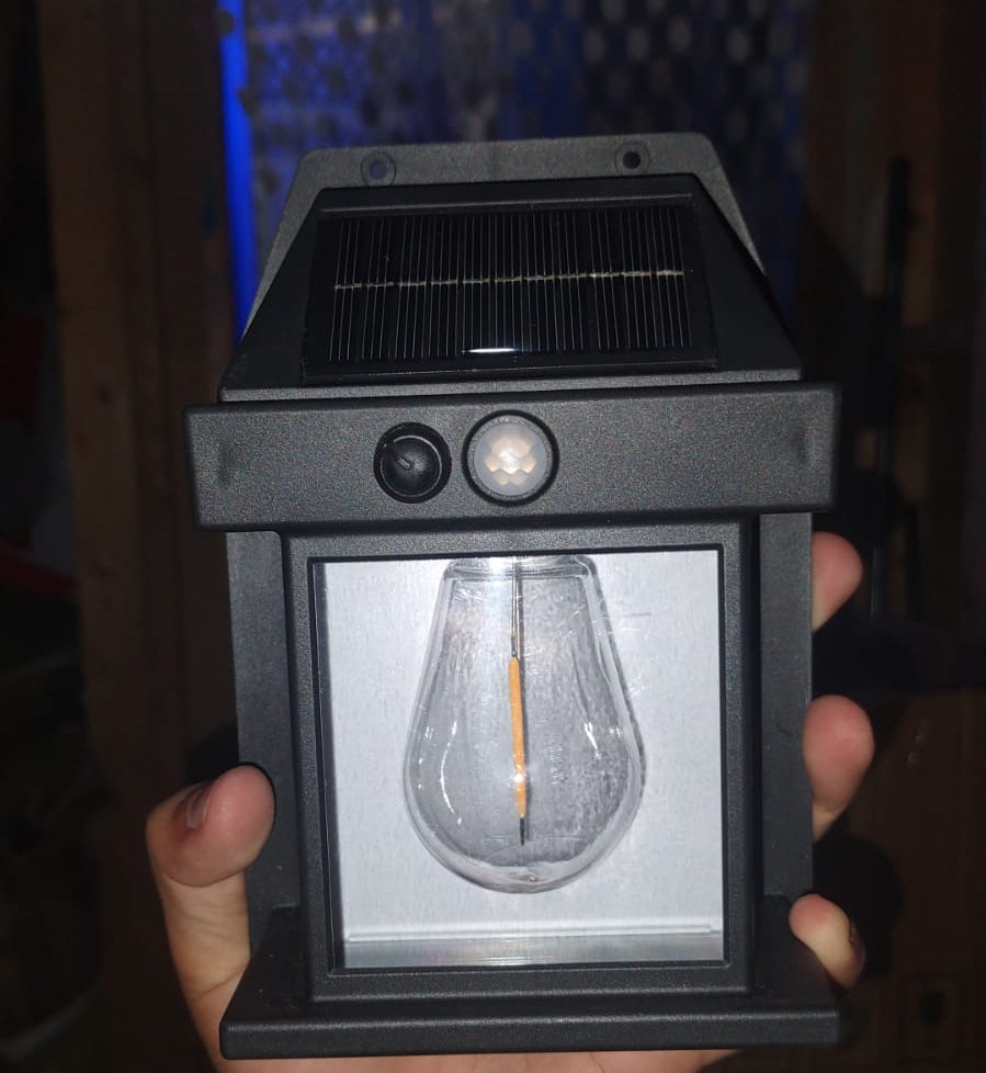 ☀️💡 Solar Wall Light with Motion Sensor 🚶‍♂️ Tungsten Bulb Outdoor Lamp ✨ | Weatherproof 🌧️, Energy Saving 🔋 & Easy Installation 🔧