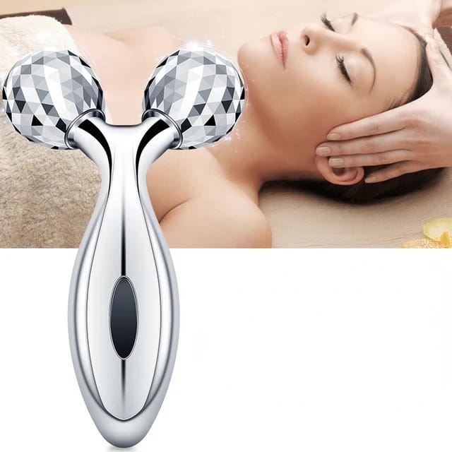 ✨💆 3D Face Massager Roller 🌸 360° Y-Shape Lifting Tool 💖 | Helps Firm Skin & Relax Face & Body ✨ | NM-091 | Random Color 🎨