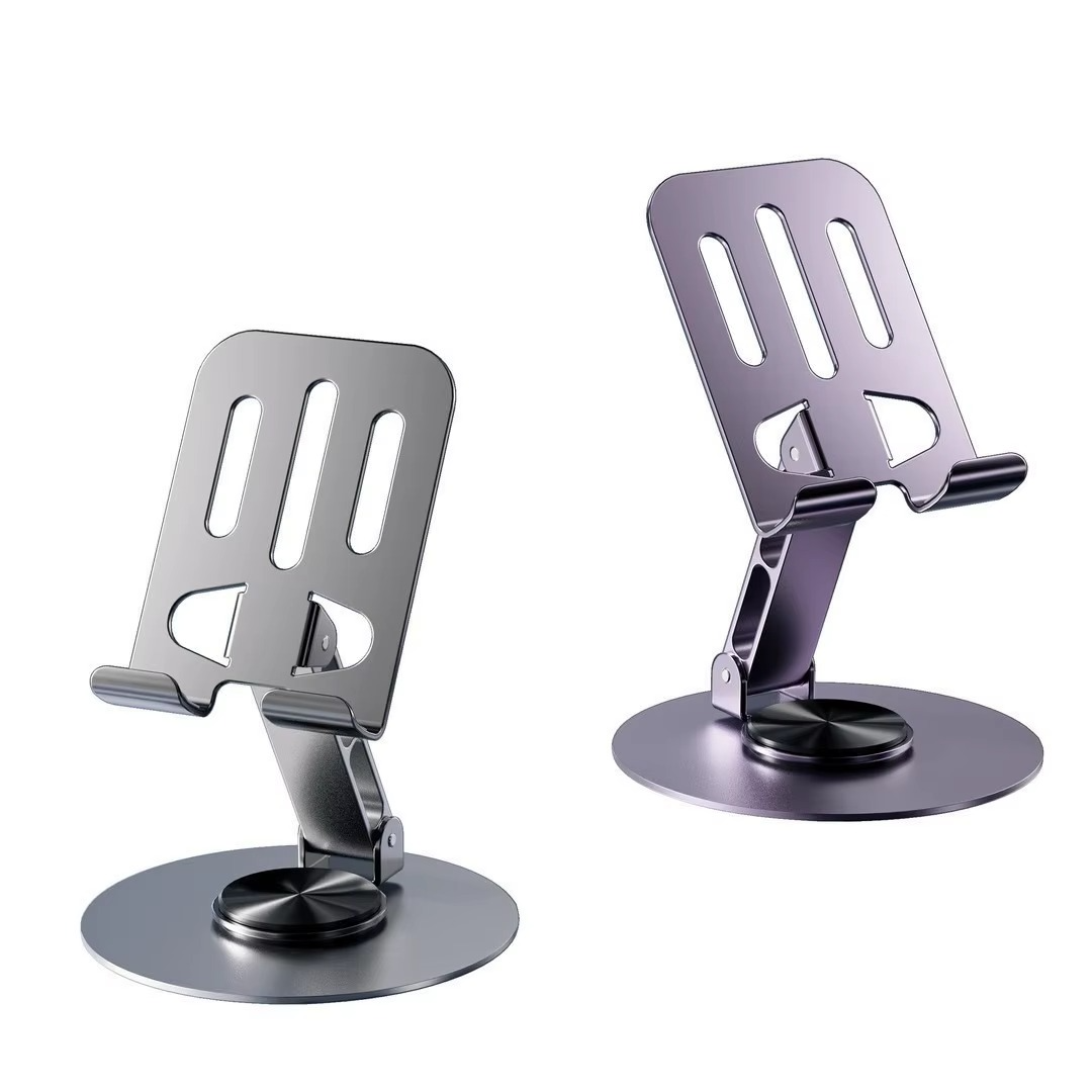 📱✨ 360° Rotating Mobile & Tablet Stand 🔄 Foldable Lazy Phone Holder 💻 | Adjustable Desktop Stand for Watching, Study & Live Streaming 🎥🔥 | Random Color 🎨