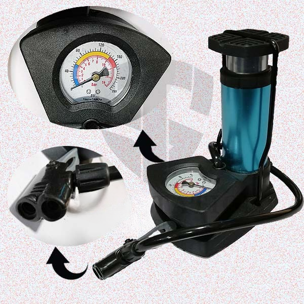 🚴‍♂️⚡ Foot & Hand Air Pump With Pressure Gauge 🔧 Fast Portable Inflator for Bike & Cycle 🚗🏍️ | Perfect for Kids Toys, Balls & Inflatables 🎈⚽ | Easy & Powerful Air Filling 💨