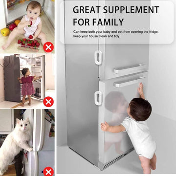 🔒👶 Child Safety Refrigerator Lock ✨ Self-Adhesive Fridge & Freezer Door Lock 🧊🚪 | Double Safety Button 🔐 | Easy One-Hand Operation 👍