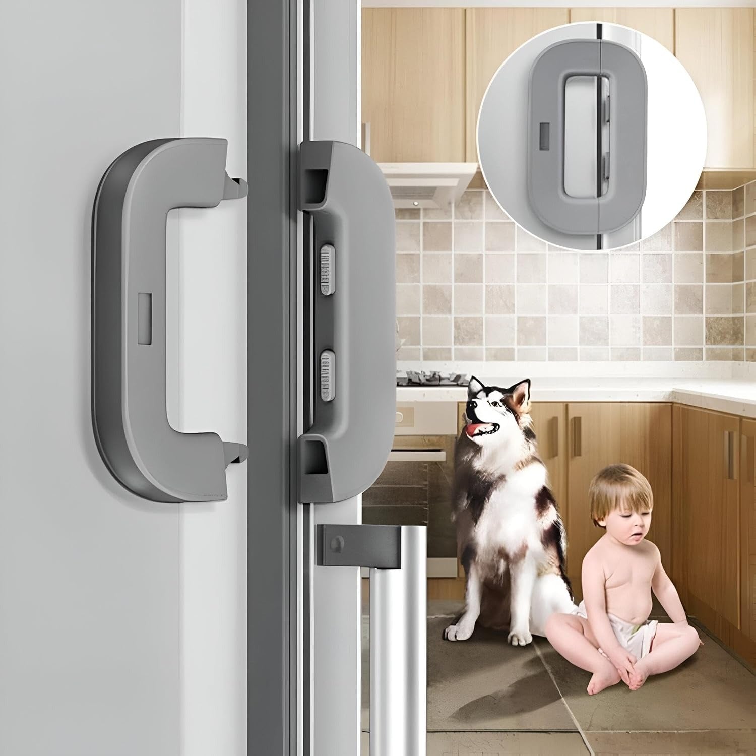 🔒👶 Child Safety Refrigerator Lock ✨ Self-Adhesive Fridge & Freezer Door Lock 🧊🚪 | Double Safety Button 🔐 | Easy One-Hand Operation 👍