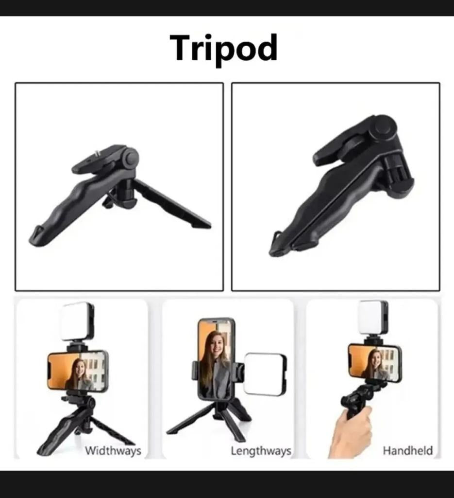 🎥✨ AY-49 Vlogger Kit 📱 Mic 🎤, LED Light 💡, Mini Tripod & Mobile Holder 🔄 | Complete Video Making Setup for Vlogging & Reels 🔥