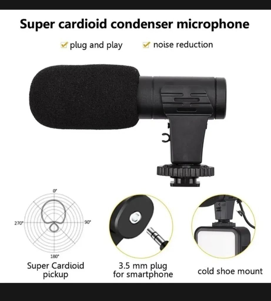 🎥✨ AY-49 Vlogger Kit 📱 Mic 🎤, LED Light 💡, Mini Tripod & Mobile Holder 🔄 | Complete Video Making Setup for Vlogging & Reels 🔥