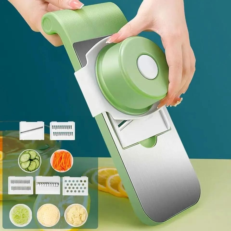 🥕🔪 5-in-1 Multi-Functional Vegetable Slicer & Grater – 🧑‍🍳 Adjustable Mandoline Cutter 🍅✨