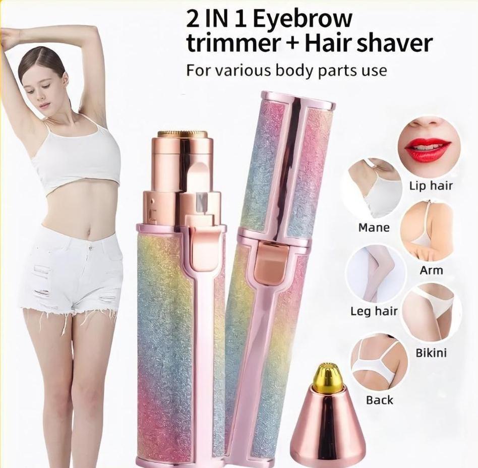 ✨💖 2-in-1 Eyebrow & Facial Hair Trimmer 🪒 Smooth & Painless Hair Removal 🌸 | Portable Beauty Grooming Tool 👝✨