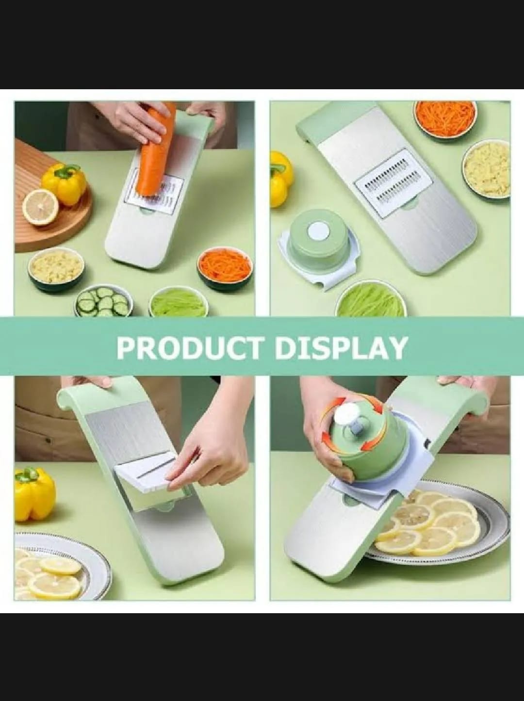 🥕🔪 5-in-1 Multi-Functional Vegetable Slicer & Grater – 🧑‍🍳 Adjustable Mandoline Cutter 🍅✨