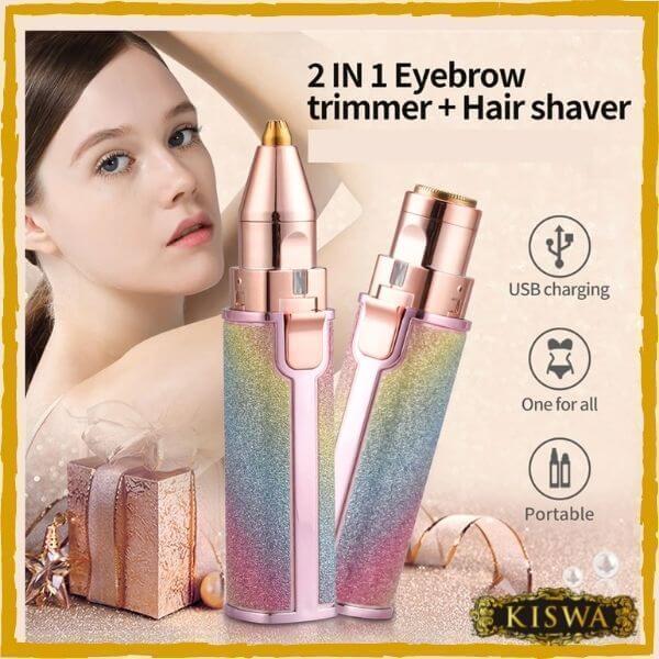 ✨💖 2-in-1 Eyebrow & Facial Hair Trimmer 🪒 Smooth & Painless Hair Removal 🌸 | Portable Beauty Grooming Tool 👝✨