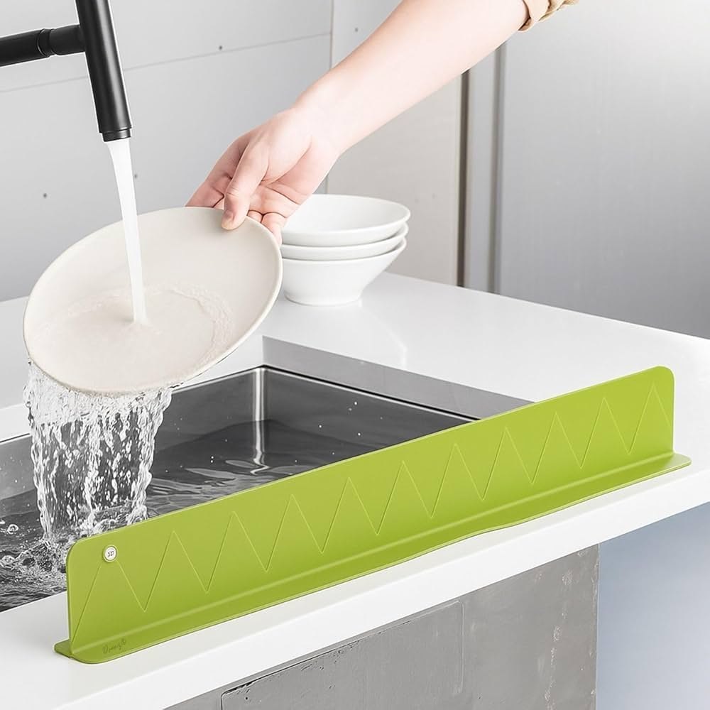 💧🛡️ Silicone Sink Splash Guard ✨ 16-Inch Strong Suction Water Splash Protector 🚰 | Keeps Kitchen Clean & Dry 🧼🔥