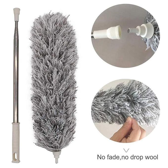 🧹✨ Microfiber Fan Duster 🌪️ Extendable Long Handle 🔄 | Easy Dust Cleaning for Fans, Walls & Corners 🏠💨