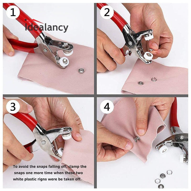 🔧✨ Hand Press Button Plier Set 50 Tich Snap Buttons Included 🧵 | DIY Press Tool with Lock for Easy Fixing