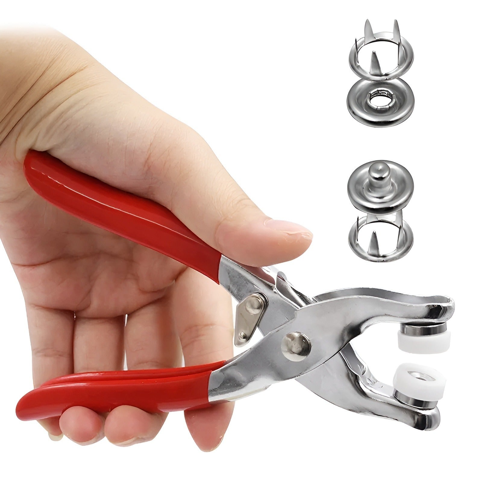🔧✨ Hand Press Button Plier Set 50 Tich Snap Buttons Included 🧵 | DIY Press Tool with Lock for Easy Fixing