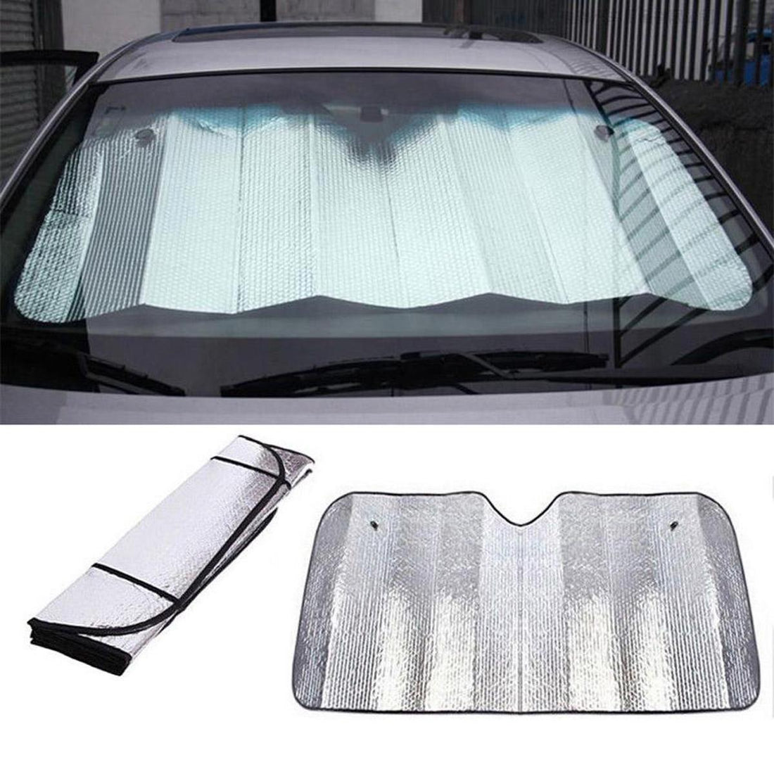 🚗🌞 130×60 CM Car Sunshade ✨ Anti-Heat Windscreen Cover ❄️ | Blocks Sunlight & Reduces Cabin Heat 🔥
