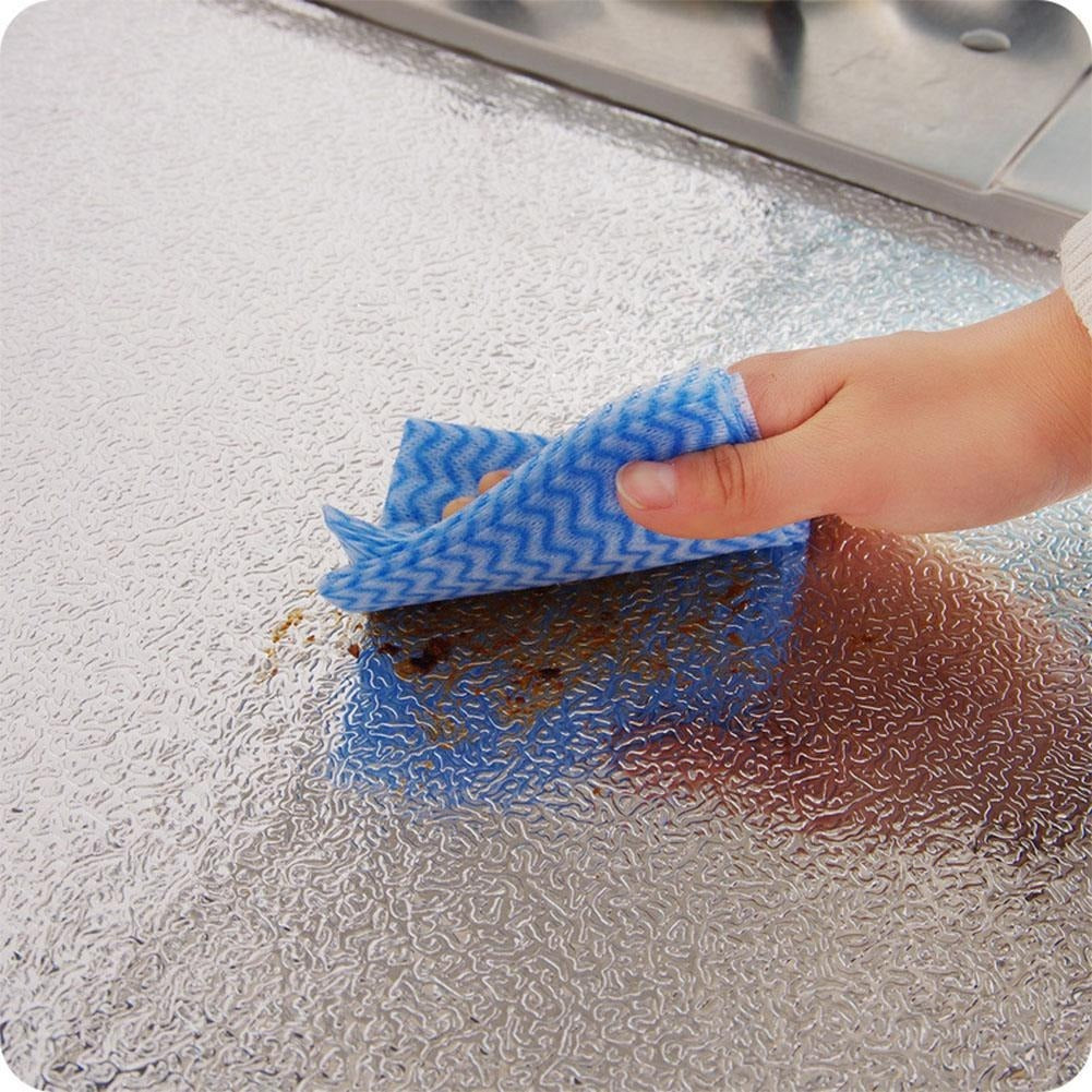 ✨🍳 Self-Adhesive Kitchen Oil-Proof Sticker Roll 🏠 Waterproof Aluminium Foil Sheet 💧🛡️ | DIY Kitchen Wallpaper 🔥 | 45×150cm 📏