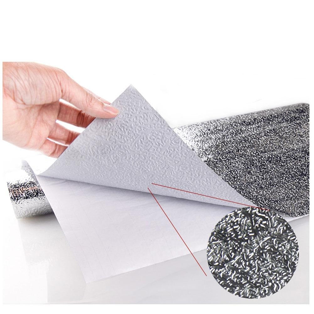 ✨🍳 Self-Adhesive Kitchen Oil-Proof Sticker Roll 🏠 Waterproof Aluminium Foil Sheet 💧🛡️ | DIY Kitchen Wallpaper 🔥 | 45×150cm 📏