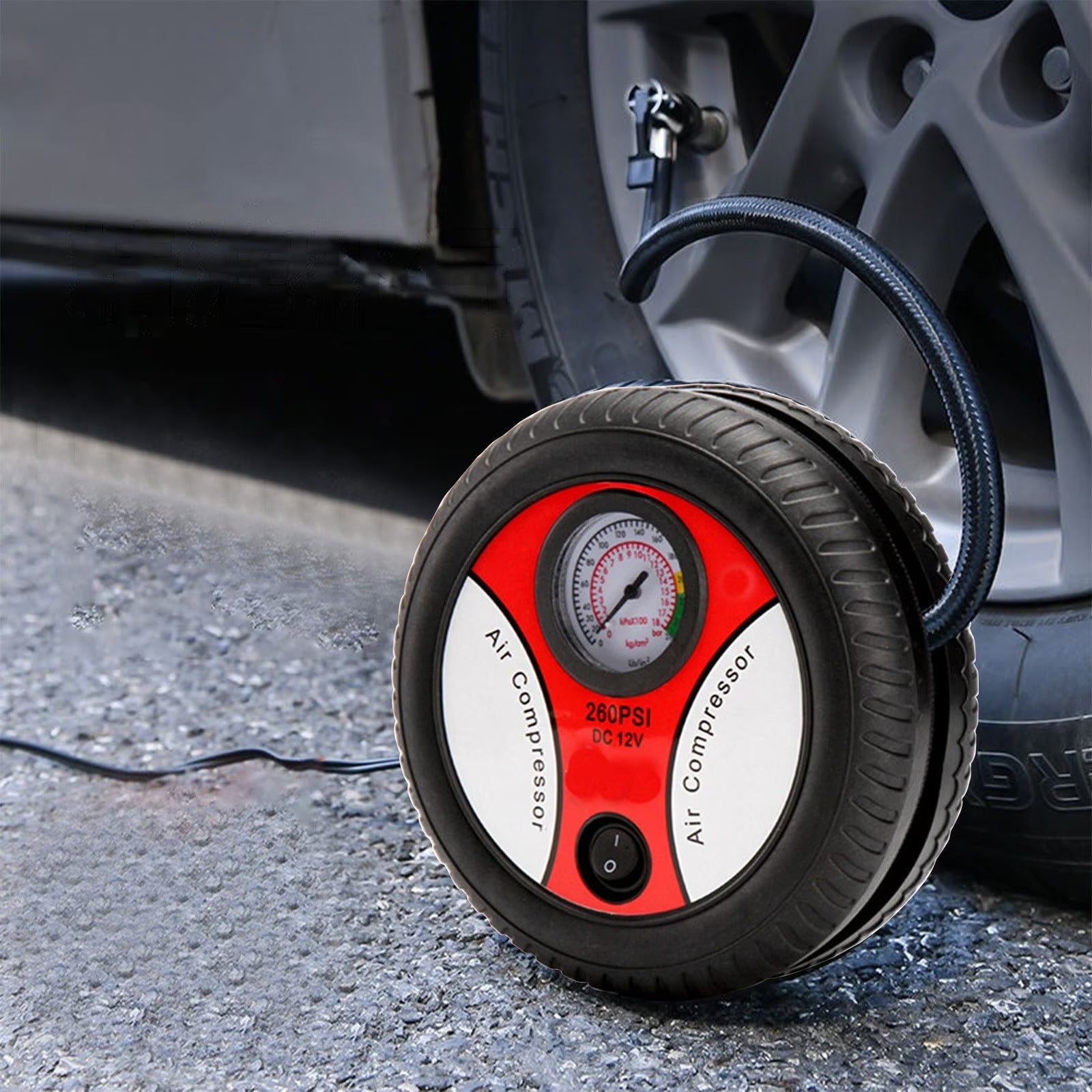 🚗💨 Portable Car Air Pump 260 PSI Powerful 12V Electric Tyre Inflator 🔧 | Fast Inflation for Car, SUV & Bike 🛞