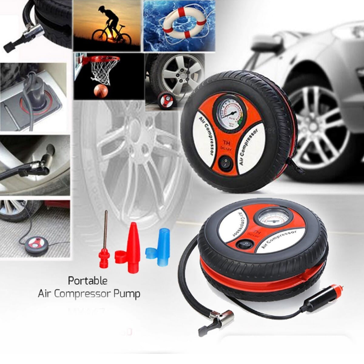 🚗💨 Portable Car Air Pump 260 PSI Powerful 12V Electric Tyre Inflator 🔧 | Fast Inflation for Car, SUV & Bike 🛞