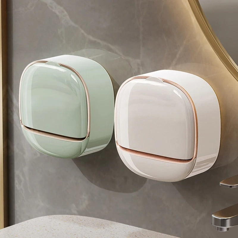 🚿🧼 Premium Wall Mounted Soap Box ✨Punch-Free Luxury Soap CaseEasy Cleaning & Water Drain Design 💧✨| Easy to Install – No Drilling Needed 🔧❌ | Random Colour 🌈
