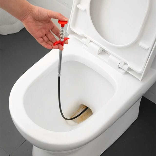 🛠️💧 Stainless Steel Sink Drain Cleaner ✨ 60cm Flexible Spring Cleaning Stick 🌀 | Easily Removes Hair & Blockages 🚰🔥