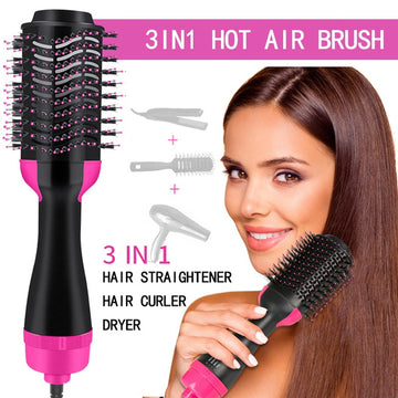 ✨💇 3-in-1 Hot Air Brush 🌸 Hair Dryer, Straightener & Curler in One 💖 | Easy Salon-Style Hair at Home 🔥✨