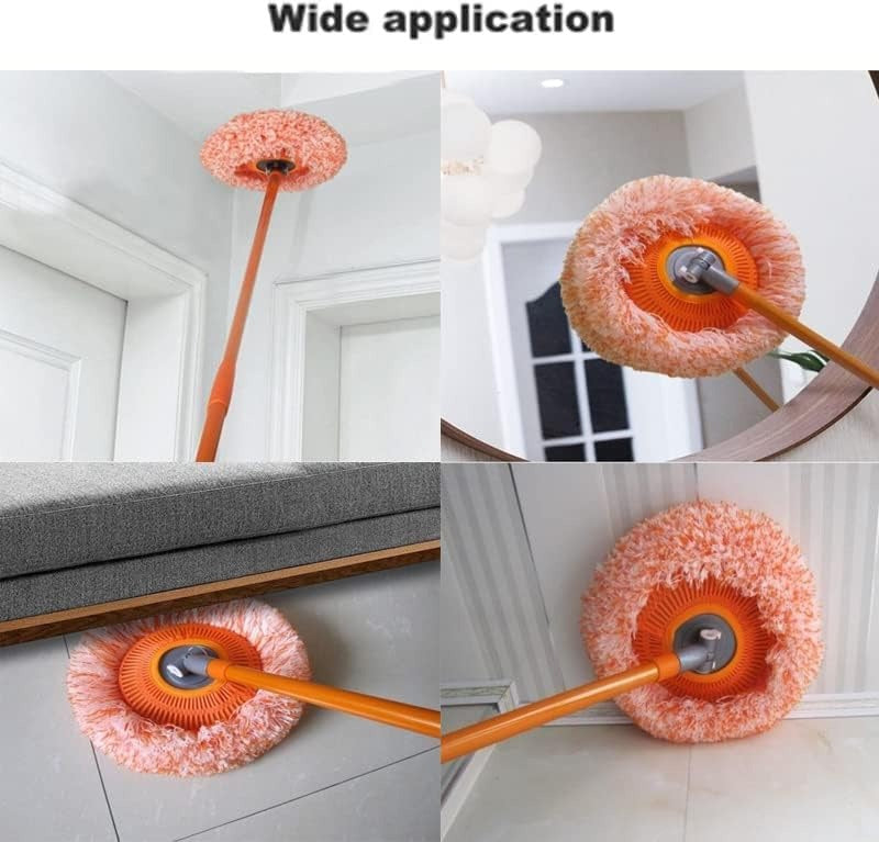 🧹✨ Long-Handle Telescopic Cleaning Mop 💧 360° Rotating Microfiber Dust Mop 🔄 | Easy Floor & Ceiling Cleaning 🏠🔥