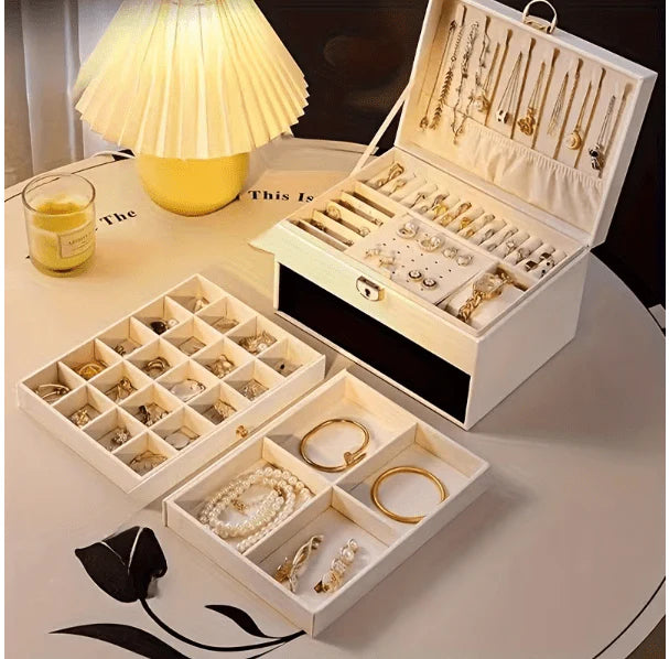 Premium Jewelry Organizer Box with Multiple Storage Drawers
