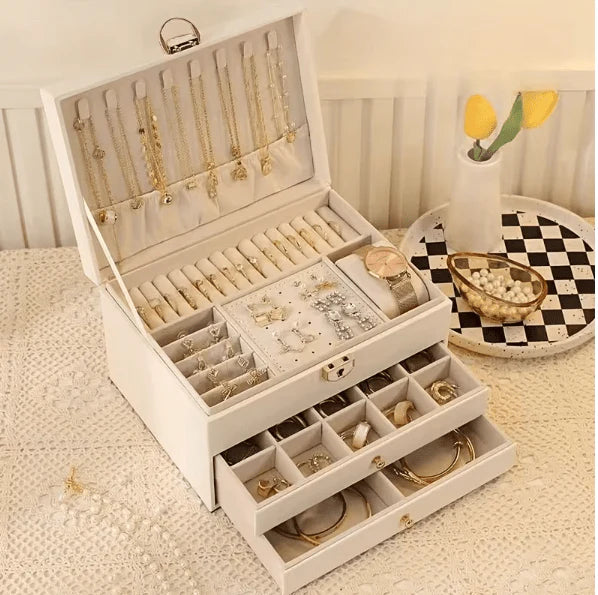 Premium Jewelry Organizer Box with Multiple Storage Drawers
