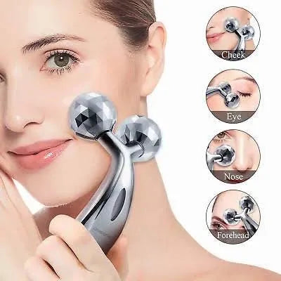 ✨💆 3D Face Massager Roller 🌸 360° Y-Shape Lifting Tool 💖 | Helps Firm Skin & Relax Face & Body ✨ | NM-091 | Random Color 🎨