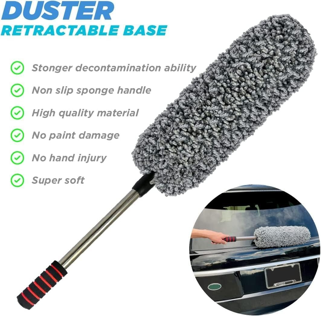 🚗✨ Car Duster Kit Microfiber Brush Scratch-Free Cleaning Tool 🧽 | Perfect for Interior & Exterior Car Care 🛞