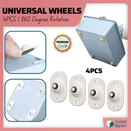 🛞✨ Furniture Moving Wheels – 4PCS 🔧 360° Rotating Mini Swivel Wheels 💪 | Easy Moving for Bins, Storage Boxes & Furniture 🏠🔥