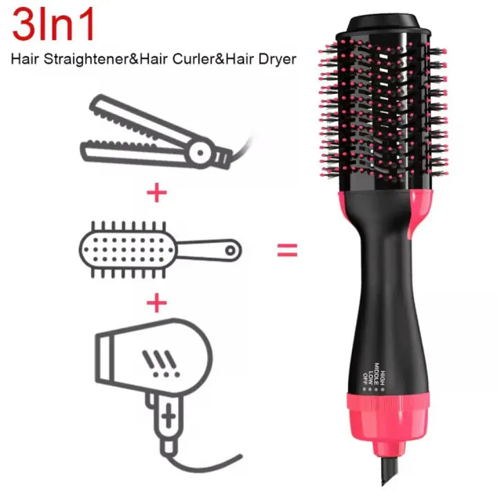 ✨💇 3-in-1 Hot Air Brush 🌸 Hair Dryer, Straightener & Curler in One 💖 | Easy Salon-Style Hair at Home 🔥✨