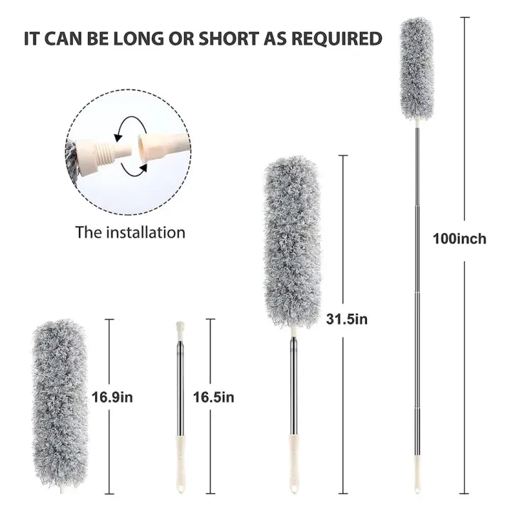 🧹✨ Microfiber Fan Duster 🌪️ Extendable Long Handle 🔄 | Easy Dust Cleaning for Fans, Walls & Corners 🏠💨