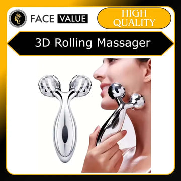 ✨💆 3D Face Massager Roller 🌸 360° Y-Shape Lifting Tool 💖 | Helps Firm Skin & Relax Face & Body ✨ | NM-091 | Random Color 🎨
