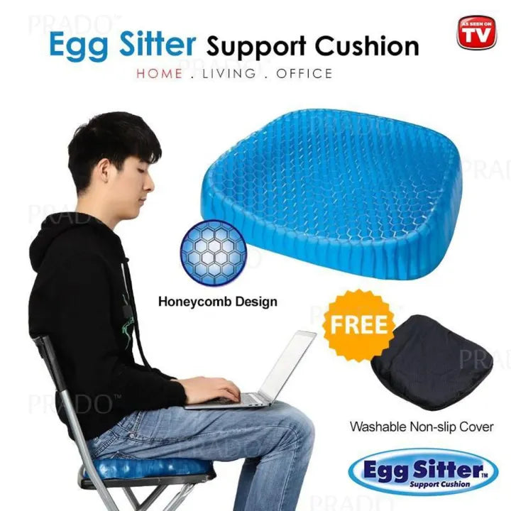🪑✨ Non-Slip Gel Seat Cushion 🖤 Soft Honeycomb Support Pad 💺 | Breathable Comfort for Car & Office Chairs 🚗🏢