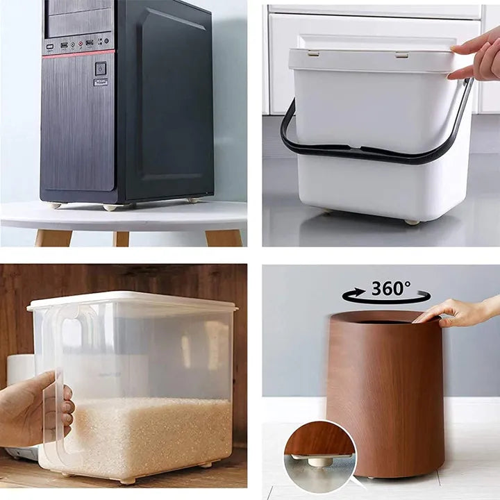 🛞✨ Furniture Moving Wheels – 4PCS 🔧 360° Rotating Mini Swivel Wheels 💪 | Easy Moving for Bins, Storage Boxes & Furniture 🏠🔥
