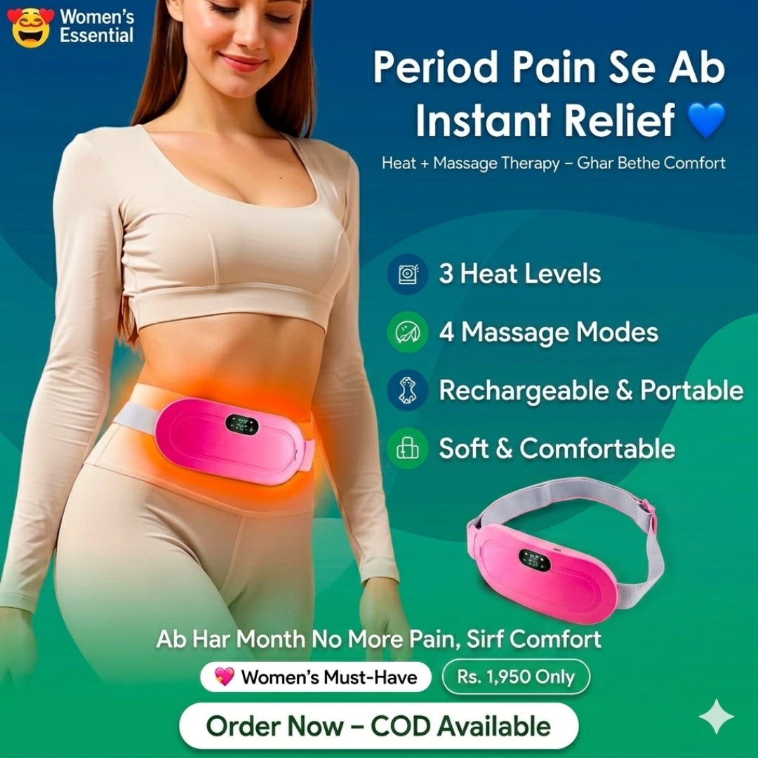 Cramp Relief Belt -Portable Menstrual Heating Pad, Heated Belly Belt For Menstrual Cramp Relief With 3 Heat Levels And 4 Modes, Electric Belt Massage For Women And Girls