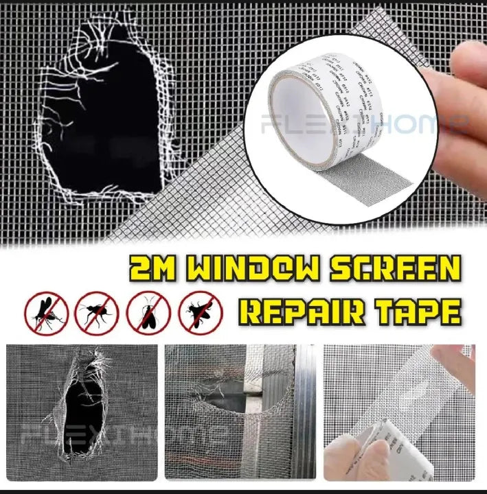 🪟🔧 Mesh Window Screen Repair Tape – 2 Meter Long, 5cm Wide | 🛠️ Durable Self-Adhesive Patch For Quick Screen Fixes ✨🏠