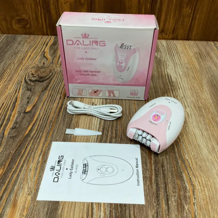 🪒💖 Daling DL-6032 Ladies Hair Removal Epilator ✨Painless Hair Removal Experience 🪒| Rechargeable & Easy To Use 🔋Perfect for Legs, Arms & Underarms 👌