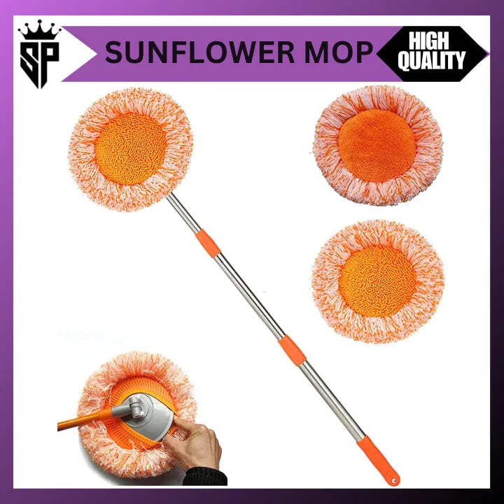 🧹✨ Long-Handle Telescopic Cleaning Mop 💧 360° Rotating Microfiber Dust Mop 🔄 | Easy Floor & Ceiling Cleaning 🏠🔥