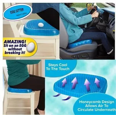🪑✨ Non-Slip Gel Seat Cushion 🖤 Soft Honeycomb Support Pad 💺 | Breathable Comfort for Car & Office Chairs 🚗🏢